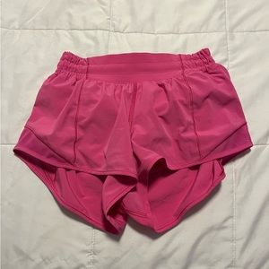 Sonic Pink Hotty Hots Lululemon shorts